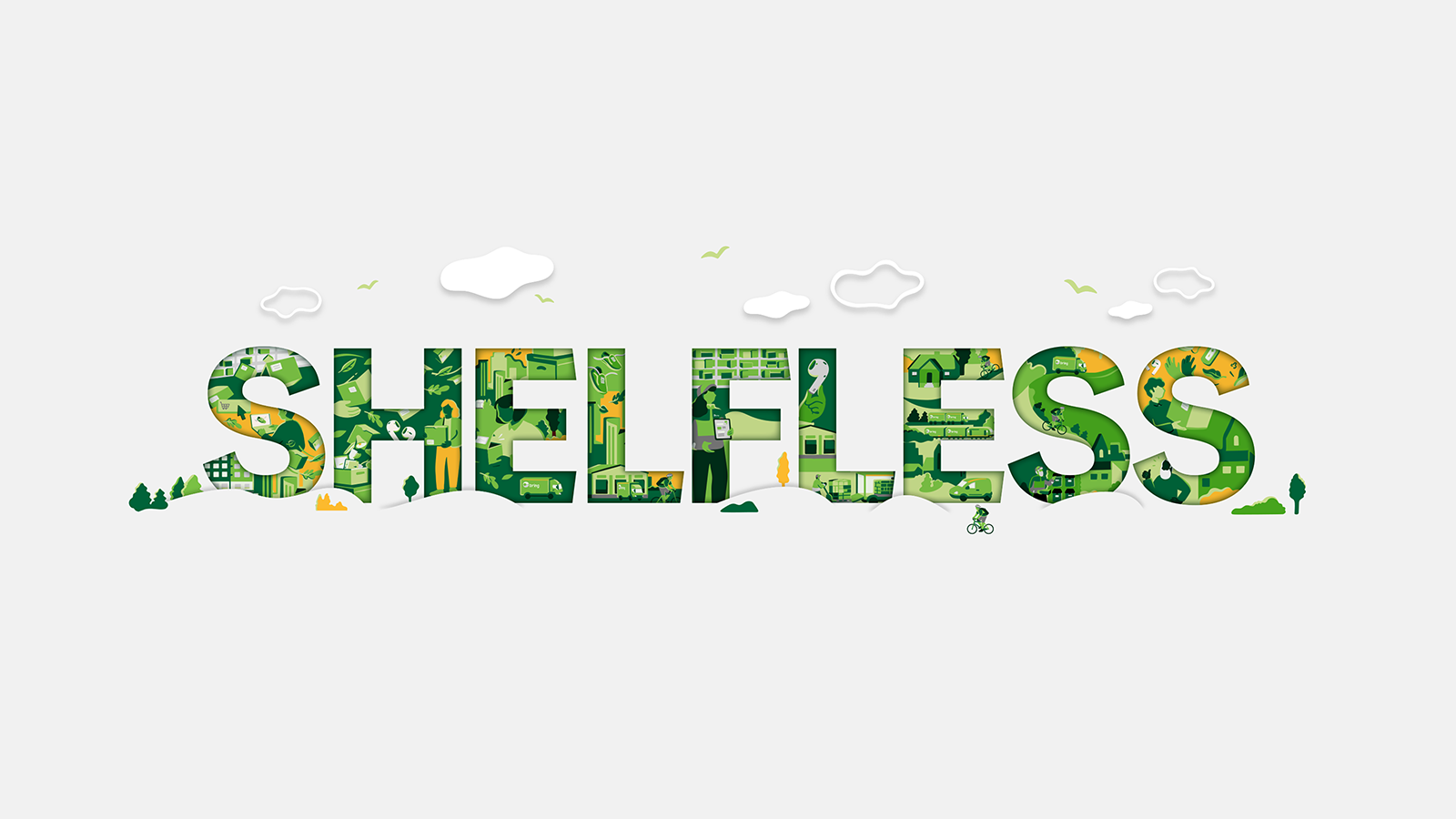 Illustration of the word Shelfless