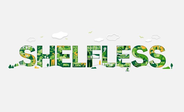 Illustration of the word Shelfless