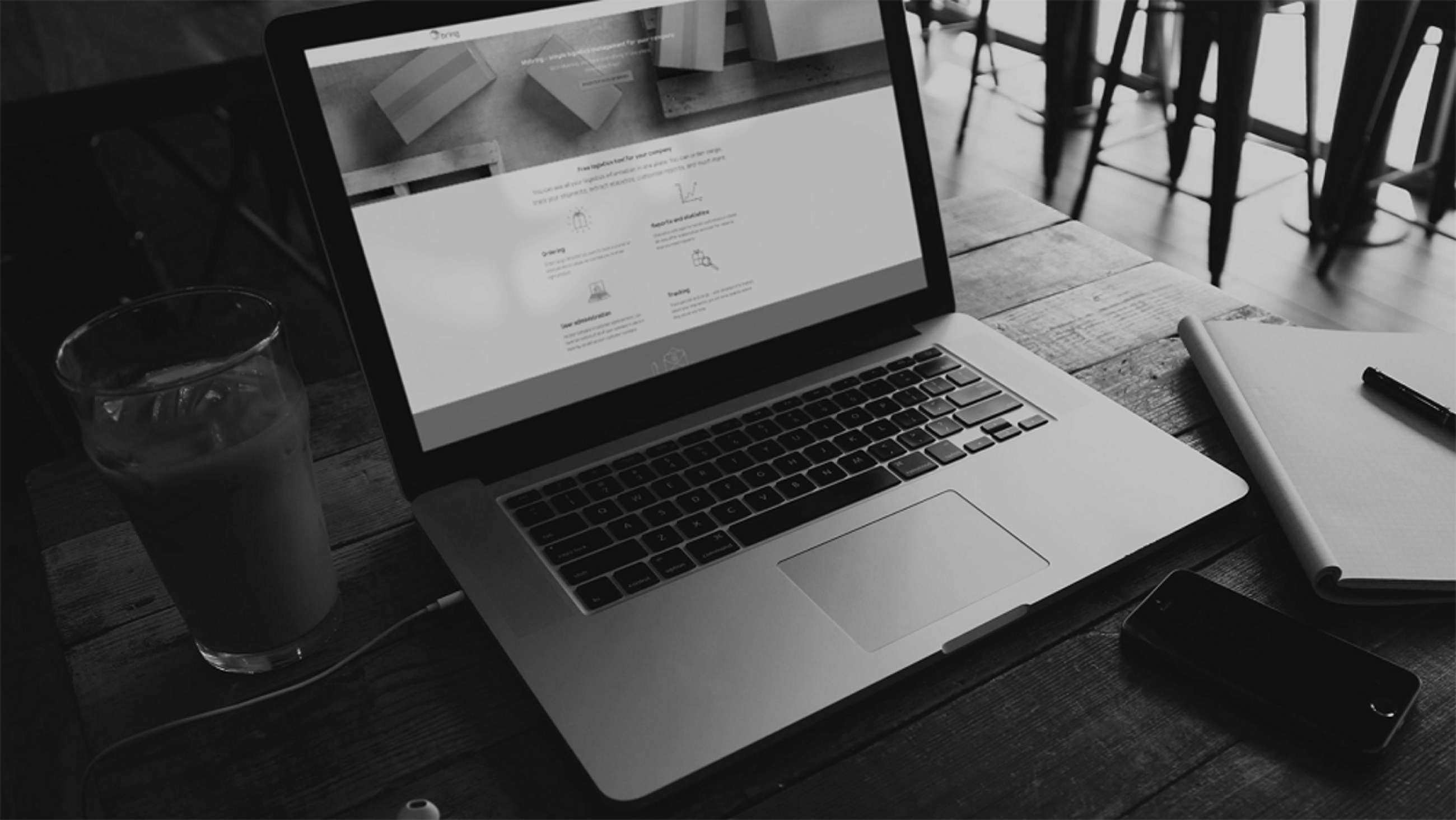 Open laptop on a table