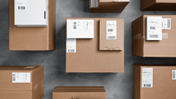 Many cardboard parcels of various shapes and sizes